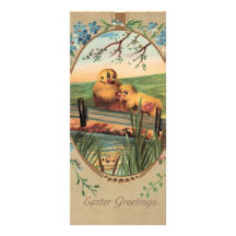 Vintage - saludos de Pascua - pequeños polluelos Plantilla De Lona