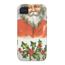 Vintage Santa iPhone 4/4S Carcasas