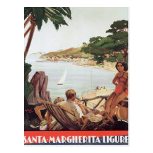 Vintage Santa Margherita Ligure Tarjeta Postal