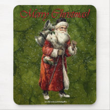 Vintage Santa y regalo Mousepad de las Felices Nav Tapete De Ratón