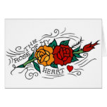 Vintage subió de mi arte del tatuaje del corazón felicitación