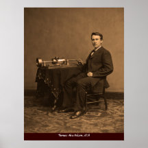 vintage Thomas Edison y fonógrafo Posters