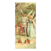 Vintage Thumbelina y príncipe Wedding en bosque Diseño De Tarjeta Publicitaria