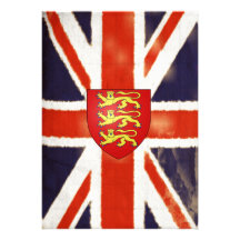 Vintage Union Jack con las invitaciones del escudo Anuncios