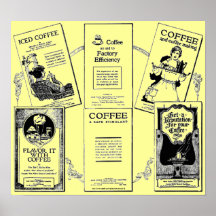 "Vintage y relevo histórico del folleto del café " Poster