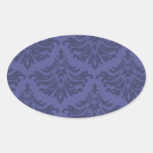Violeta azul del Flourish retro Calcomanías De Ovales