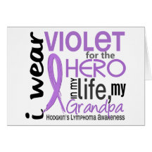 Violeta para el linfoma de mi del héroe 2 Hodgkin  Tarjeta