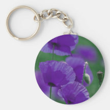 violett Mohn Art Schlüsselband