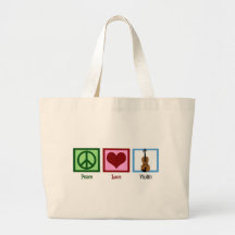 Violín del amor de la paz bolsa de mano