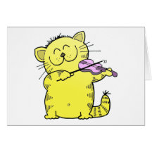 Violín del juego del gatito tarjetas