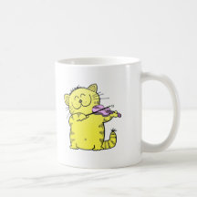Violín del juego del gatito taza