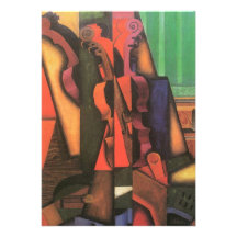 Violín y guitarra de Juan Gris, cubismo del vintag Invitación Personalizada