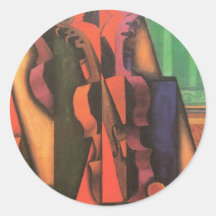 Violín y guitarra de Juan Gris, cubismo del vintag Pegatina