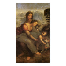 Virgen y niño con St Anne y cordero por DaVinci Tarjetas De Visita