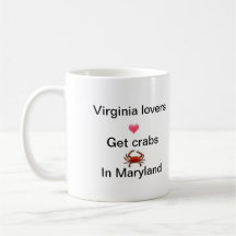 Virginia/Maryland - amantes/cangrejos Tazas