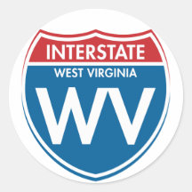 Virginia Occidental de un estado a otro WV Pegatina Redonda