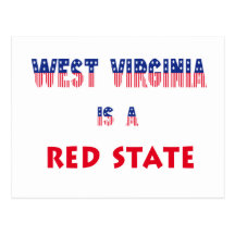 Virginia Occidental es un estado rojo Tarjeta Postal