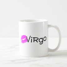 Virgo con beso rosado tazas de café