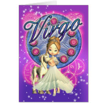 Virgo de las tarjetas de nota del zodiaco, hembra 