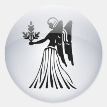 Virgo del zodiaco etiqueta redonda