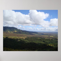 Visión desde arriba de una montaña poster