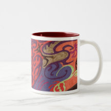 Visión desde la nave espacial, taza del arte abstr