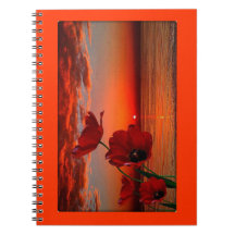 visión, puesta del sol, agua libretas