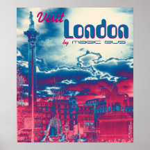 Visita Londres por arte mágico del poster del auto