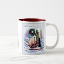 Visitantes adorables del navidad del perrito tazas