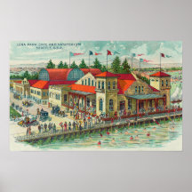Vista aérea de Luna Park Caf� y Natatorium Poster