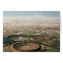 Vista aérea de Madrid de la plaza de Toros Tarjetón