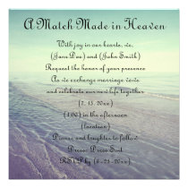 Vista al mar escénica en colores pastel retra herm invitaciones