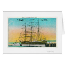 Vista de la estrella del barco de la India atracad Tarjetas