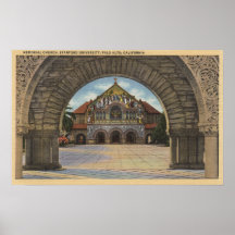 Vista de la iglesia conmemorativa, Stanford U. Poster