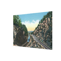 Vista de un tren junto a la carretera impresion de lienzo