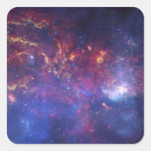 Vista del centro de la galaxia de la vía láctea calcomanía cuadradas personalizada