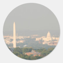 Vista del monumento y del capitolio del Washington Pegatina
