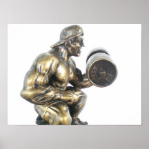 Vista lateral del weightlifter posters