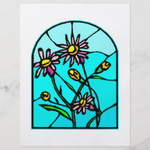 Vitral floral #0033 de Astor Tarjeta Publicitaria
