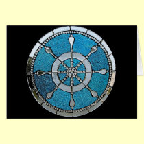 Vitral Notecard de la rueda de las naves tarjetas