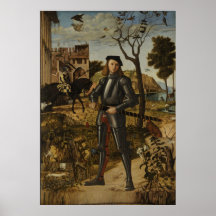 Vittore Carpaccio - caballero joven en un paisaje Poster