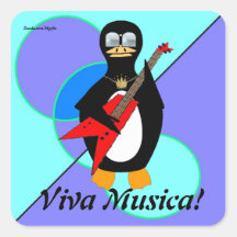 Viva Musica Pegatinas Cuadradases Personalizadas
