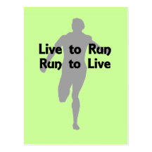 Viva para correr, correr para vivir postal