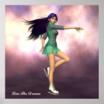 Vive el patinador de hielo del chica ideal posters