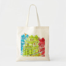 vivienda de la camiseta bolsa lienzo
