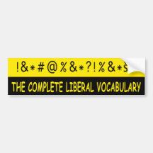 "Vocabulario liberal completo liberal anti" Etiqueta De Parachoque