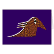 Vogel Monster bird Grußkarte