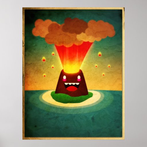 Volcán feliz poster