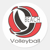 Voleibol de playa pegatinas redondas