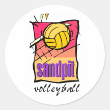 Voleibol de Sandpit Etiqueta Redonda